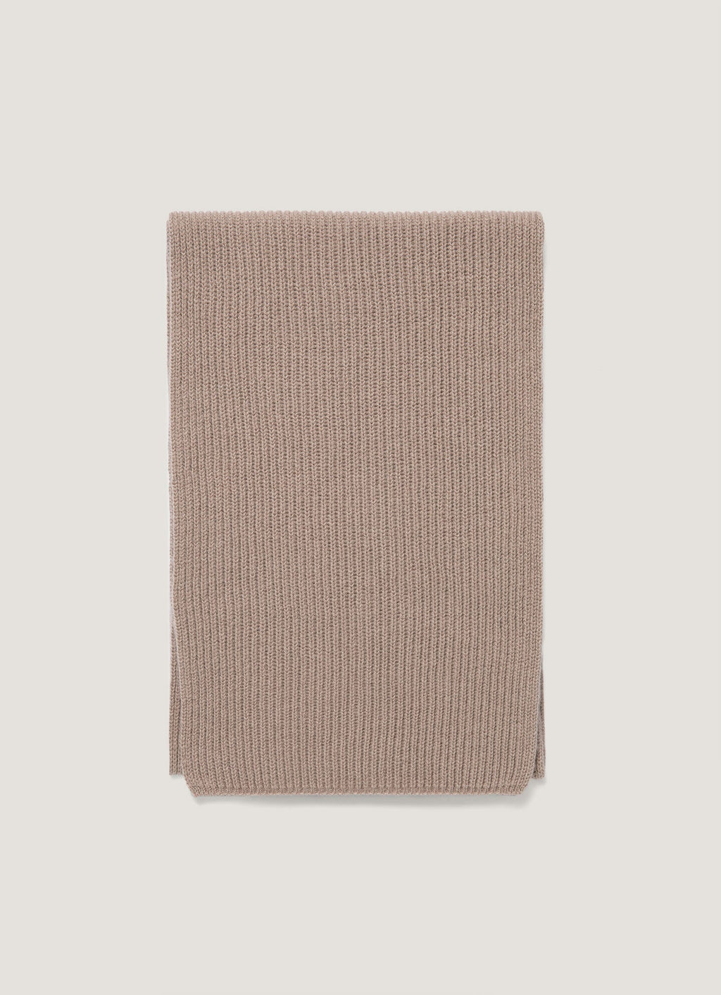 Cashmere Ribbed Scarf in Mink