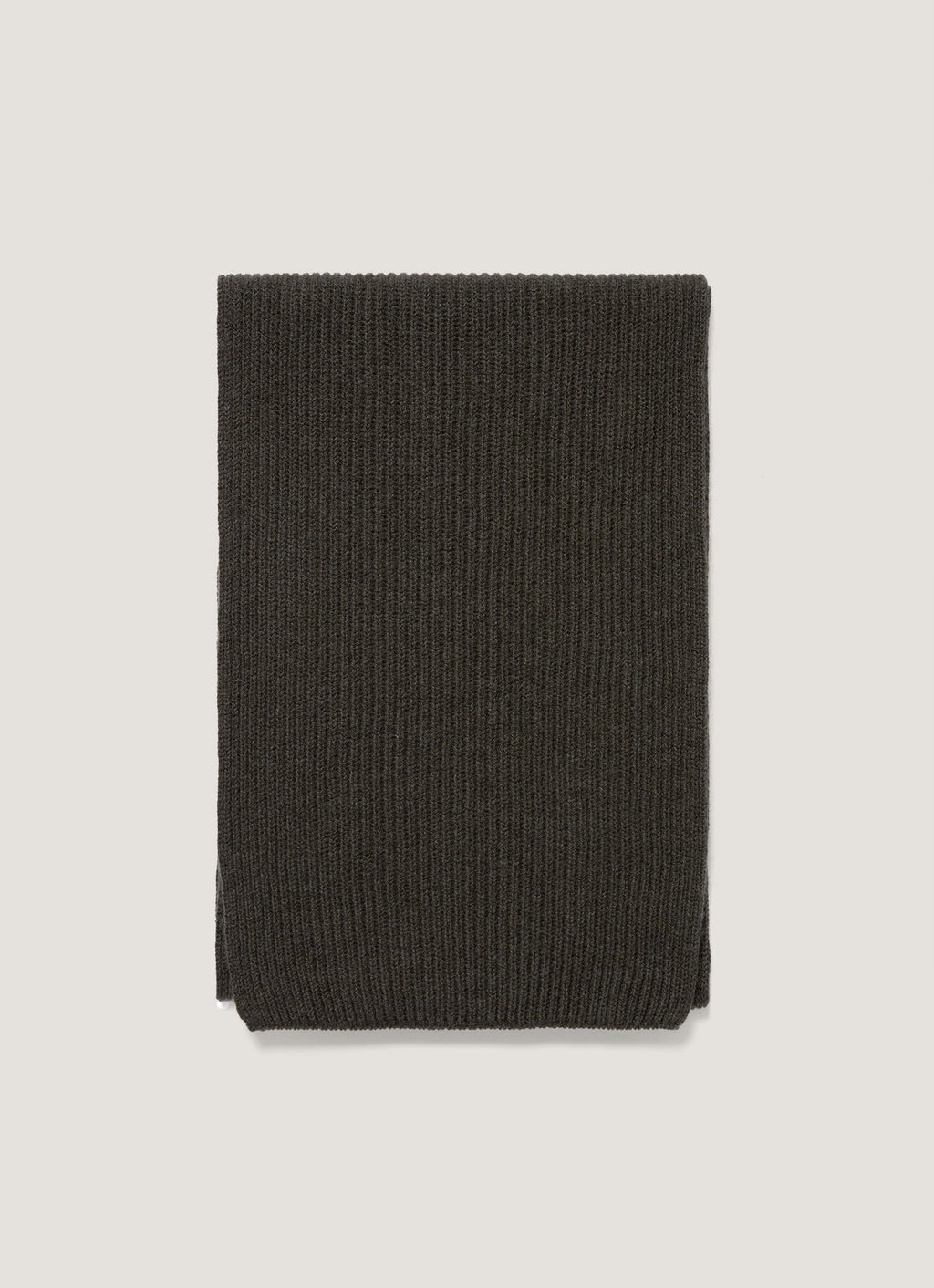 Cashmere Ribbed Scarf in Dark Green