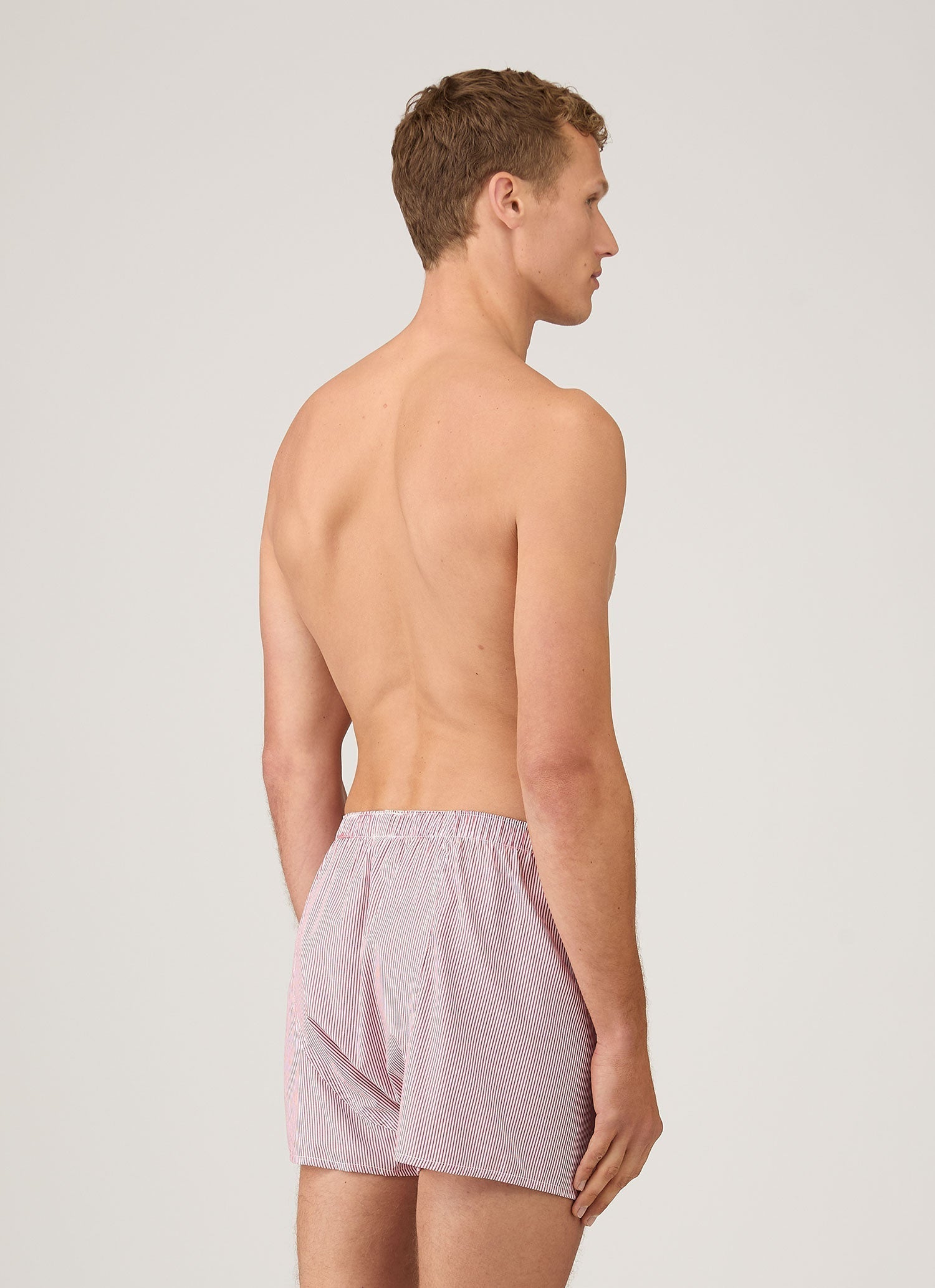 Men's Classic Boxer Short in White/Red Pinstripe