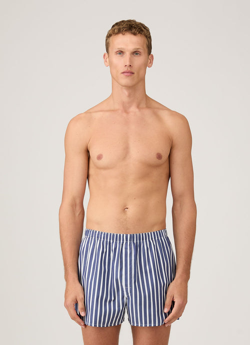 Men's Classic Boxer Short in Navy/White