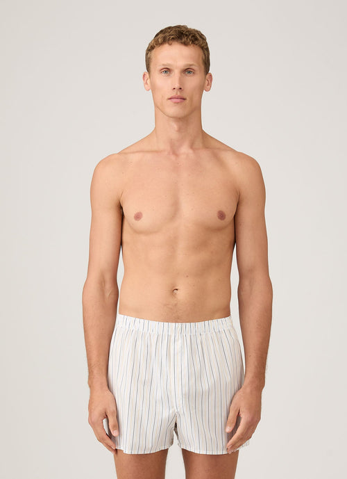 Men's Classic Boxer Short in White/Blue/Yellow