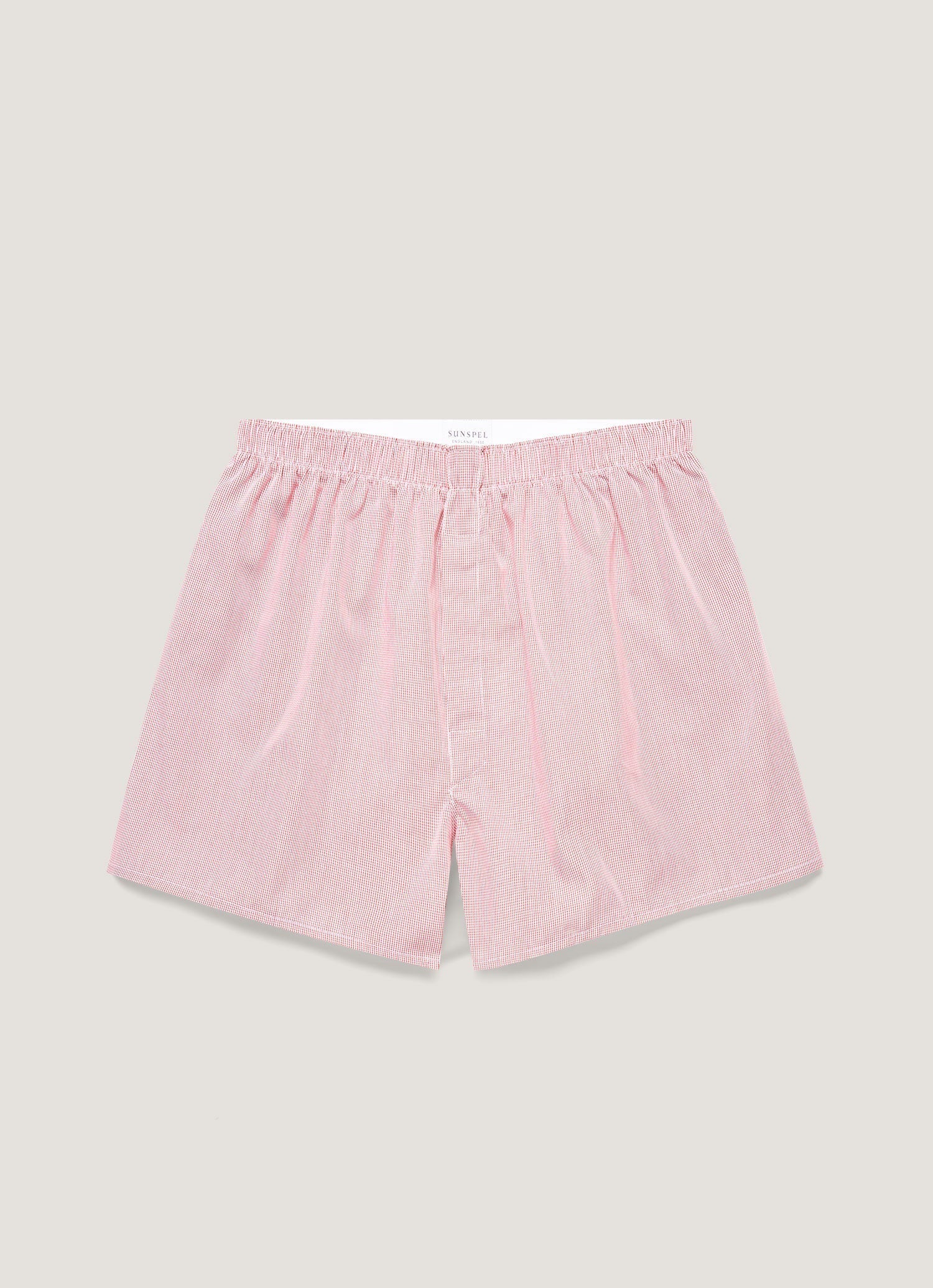 Men's Classic Boxer Short in Red Micro Gingham