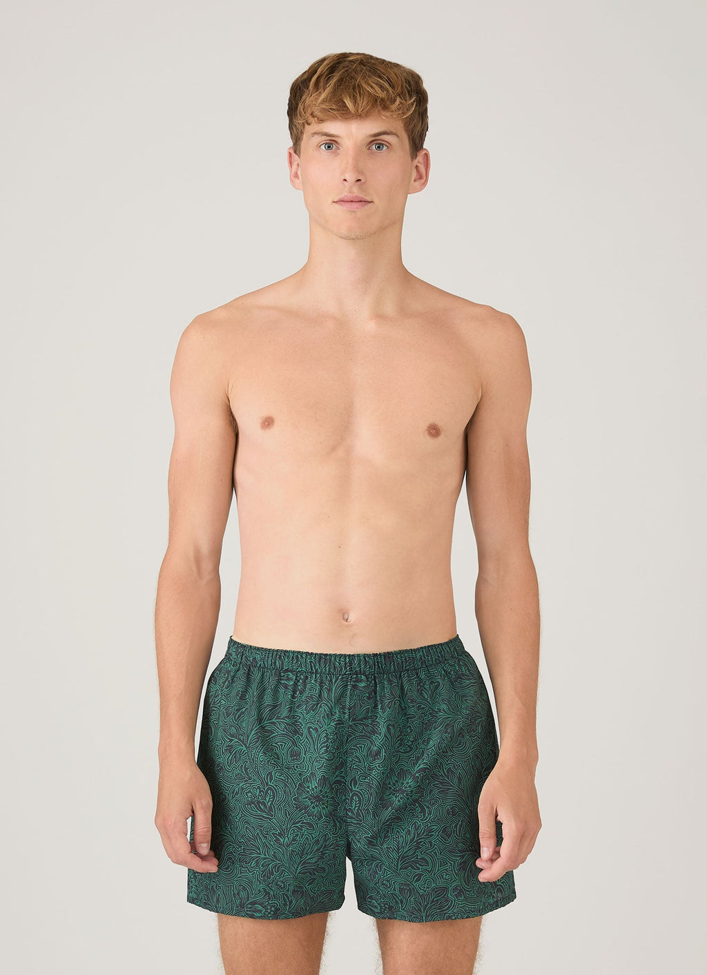 Men's Classic Boxer Short in Liberty Fabric in Steel Green Bloom