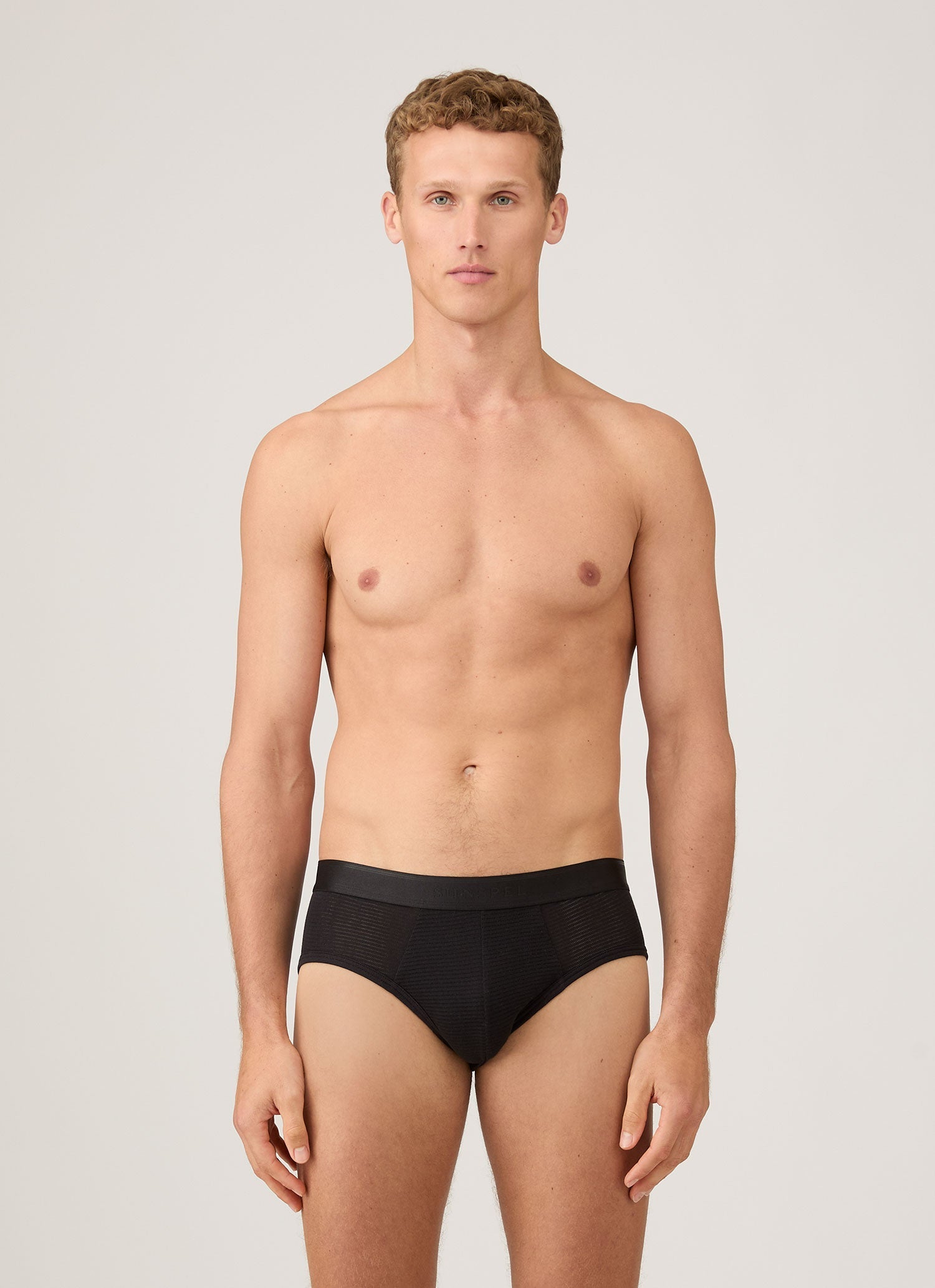 Men's Cellular Cotton Briefs in Black