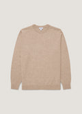 Men's Cashmere Crew Neck Jumper in Oatmeal Melange