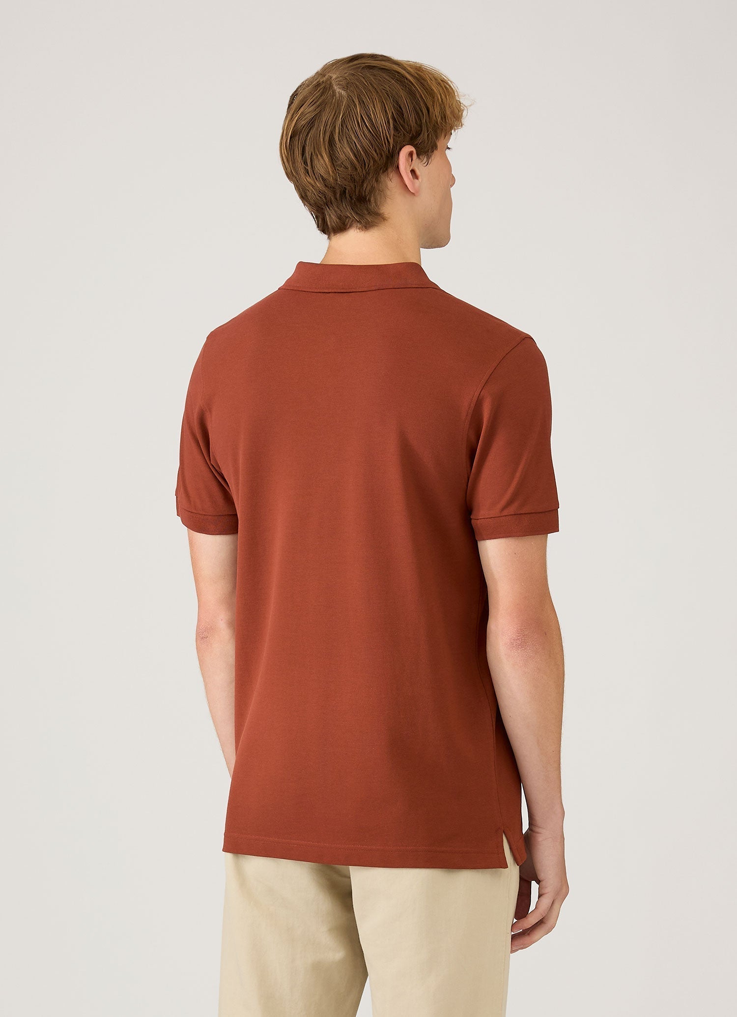 Men's Piqu¨¦ Polo Shirt in Rust