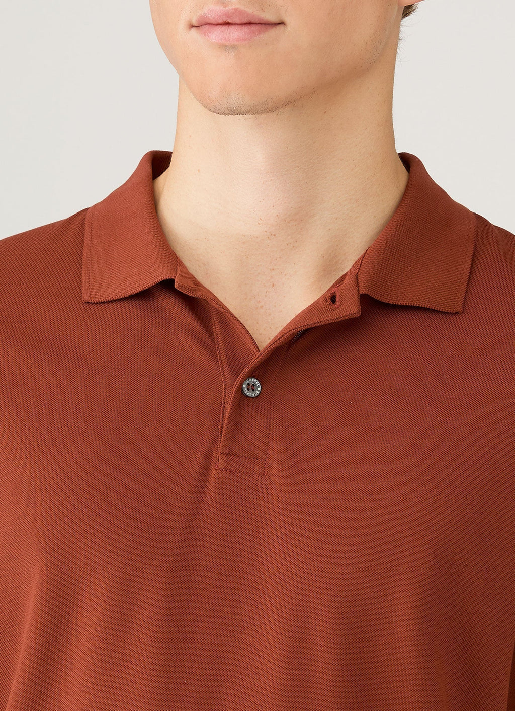 Men's Piqu¨¦ Polo Shirt in Rust
