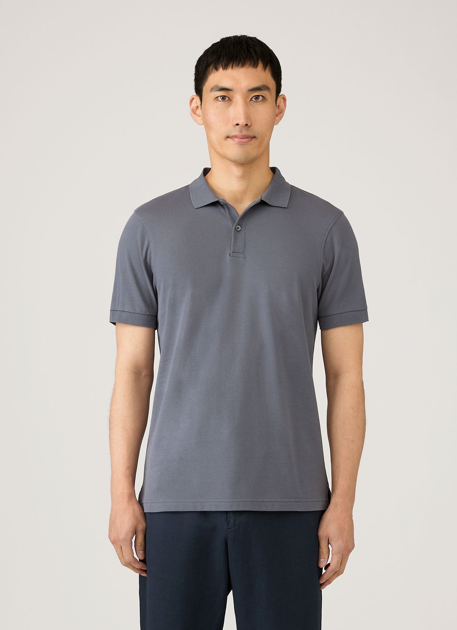 Men's Piqu¨¦ Polo Shirt in Slate Blue