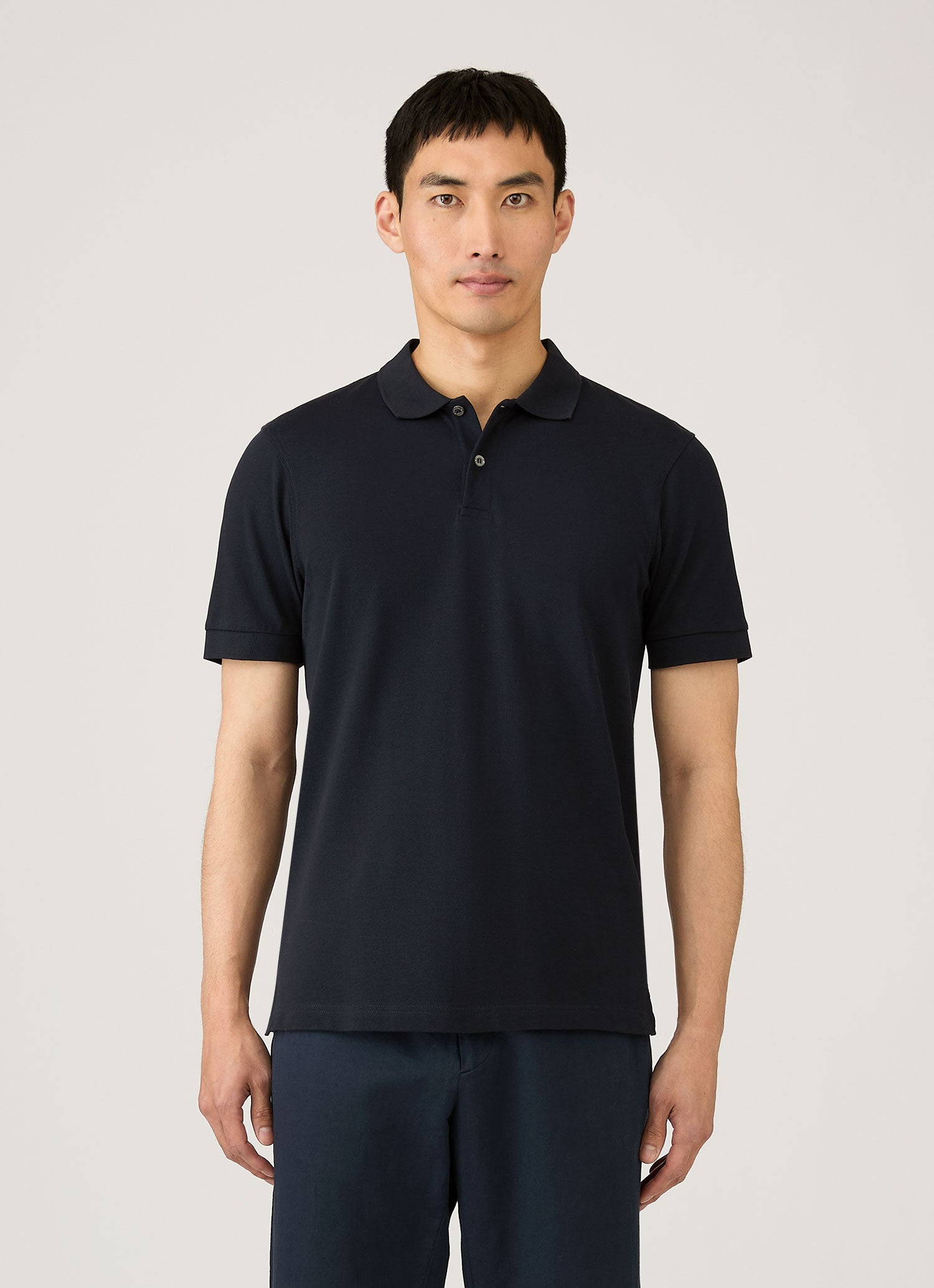 Men's Piqu¨¦ Polo Shirt in Midnight Navy