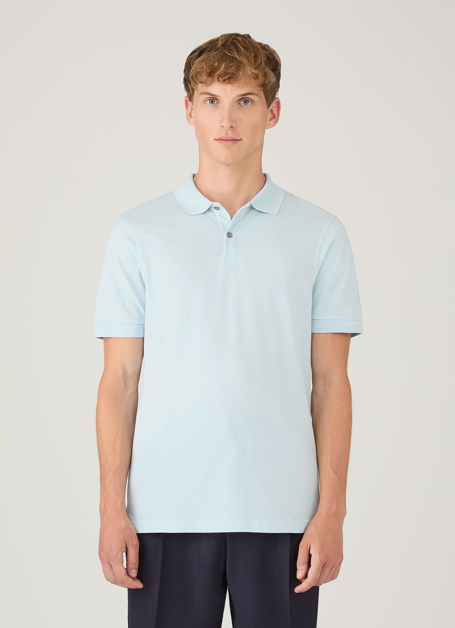 Men's Piqu¨¦ Polo Shirt in Frost Blue