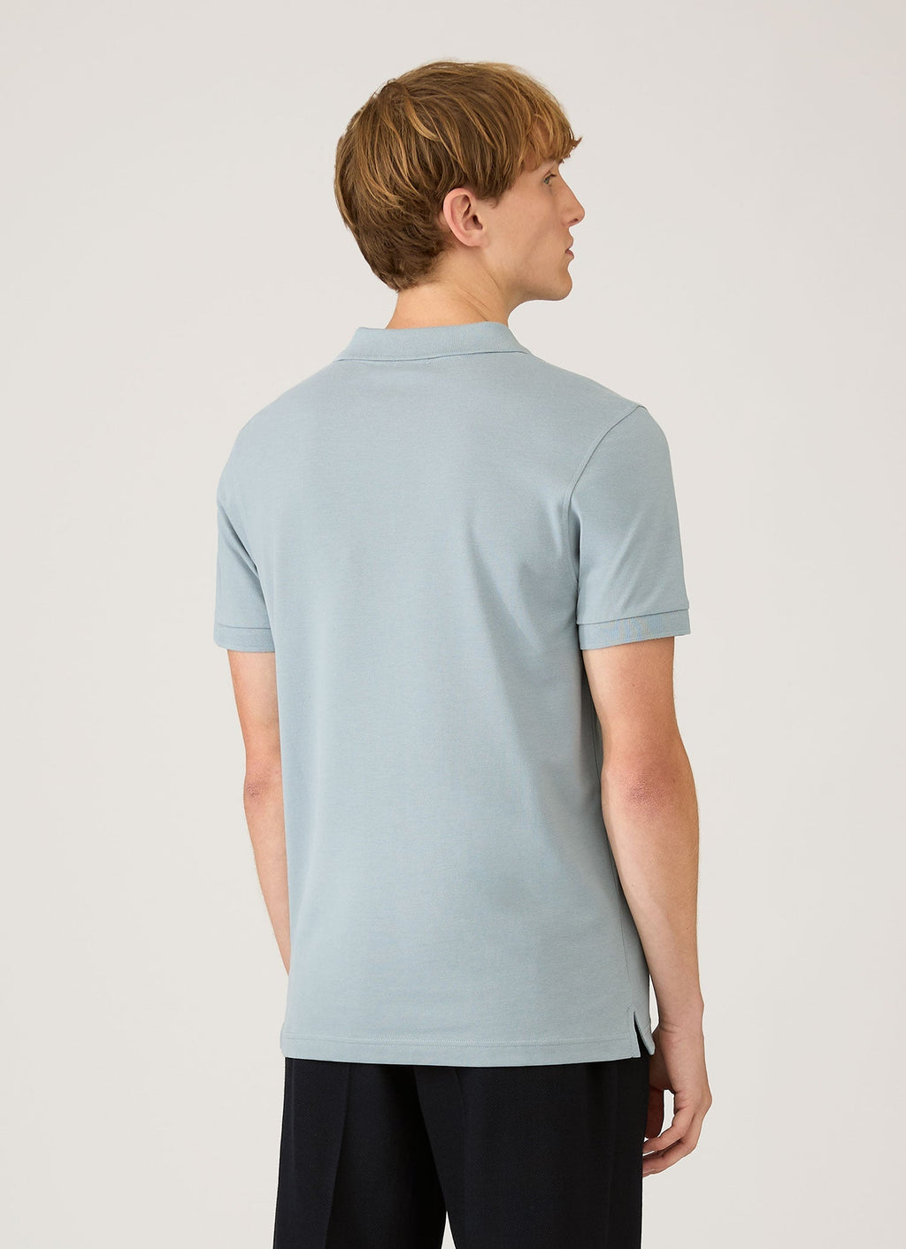 Men's Piqu¨¦ Polo Shirt in Stone Blue