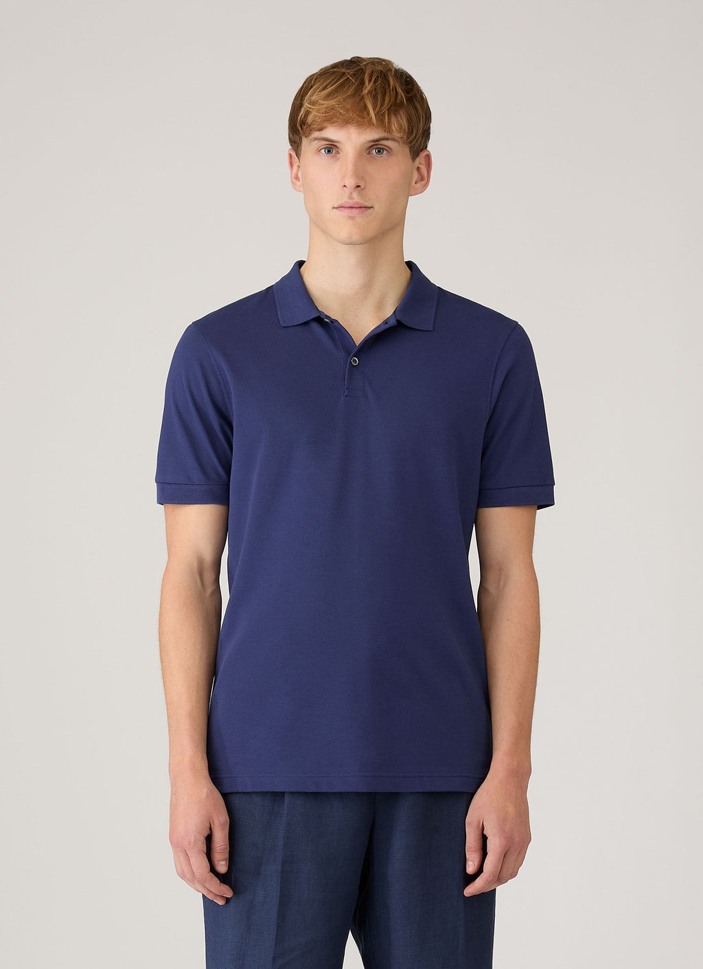 Men's Piqu¨¦ Polo Shirt in Ink Blue