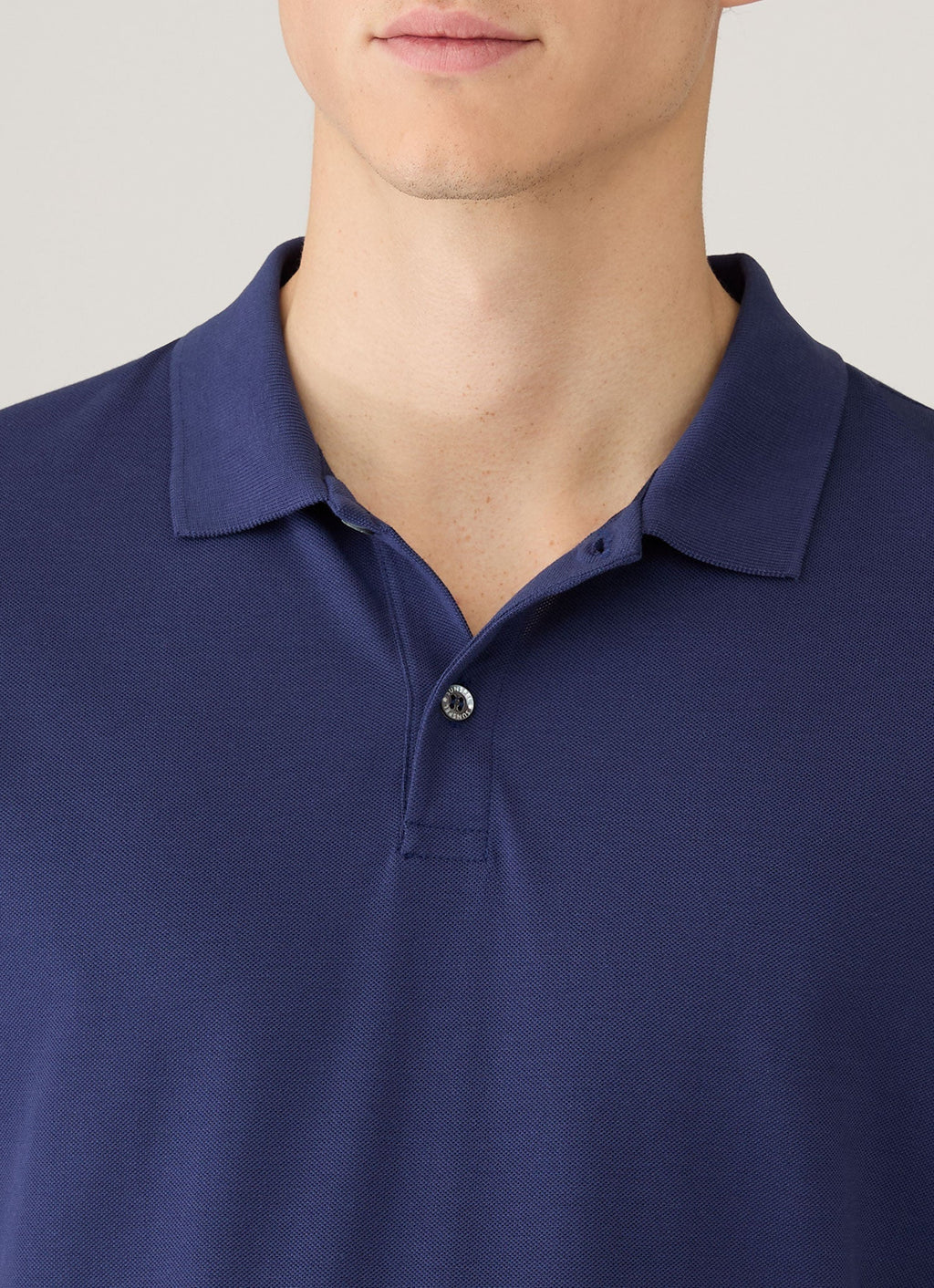 Men's Piqu¨¦ Polo Shirt in Ink Blue
