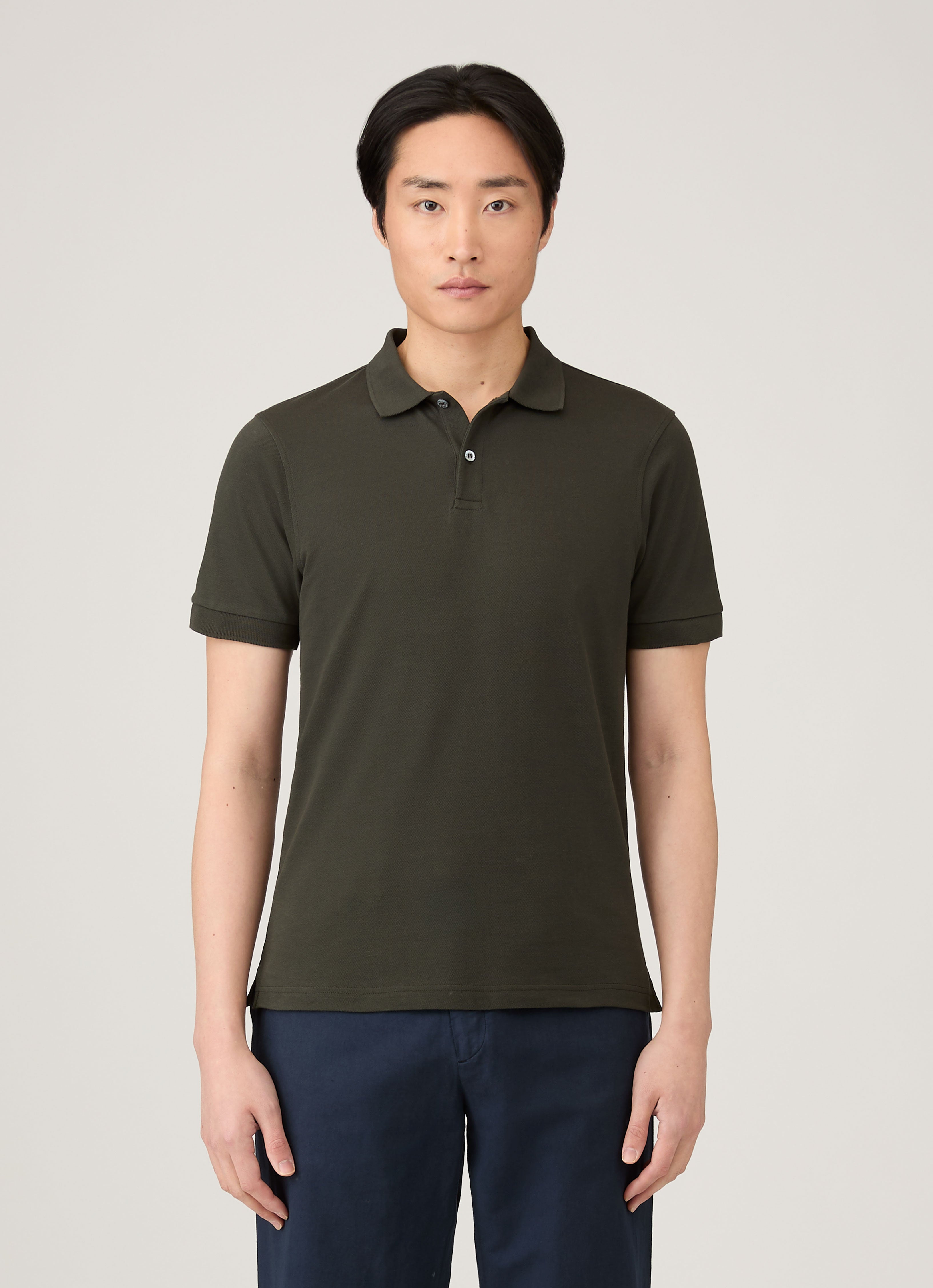 Men's Piqu¨¦ Polo Shirt in Dark Green