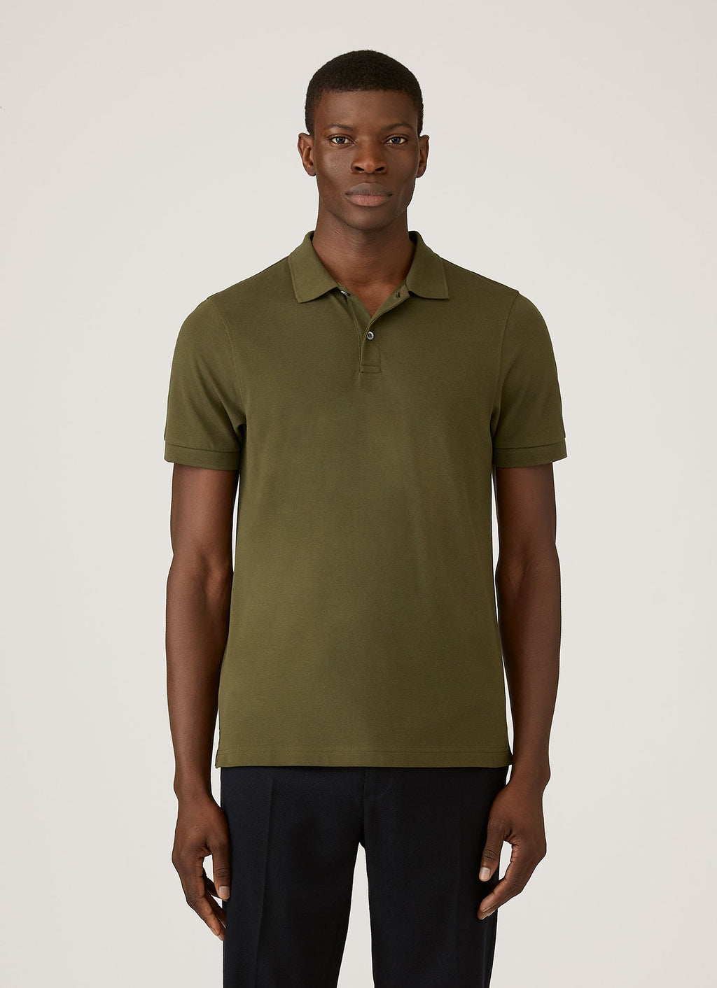 Men's Piqu¨¦ Polo Shirt in Deep Olive