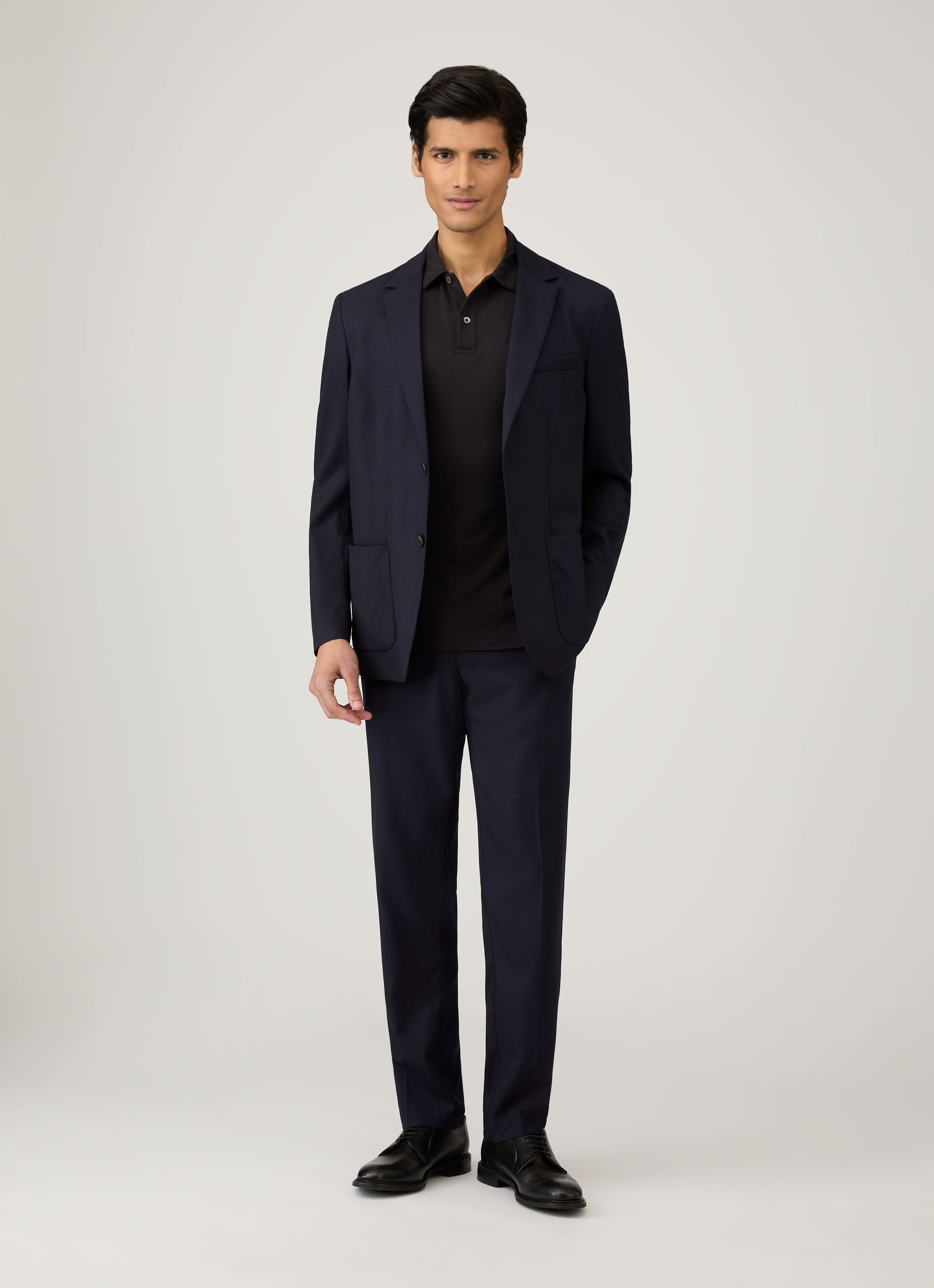 Men's Sea Island Cotton Jersey Polo Shirt in Black