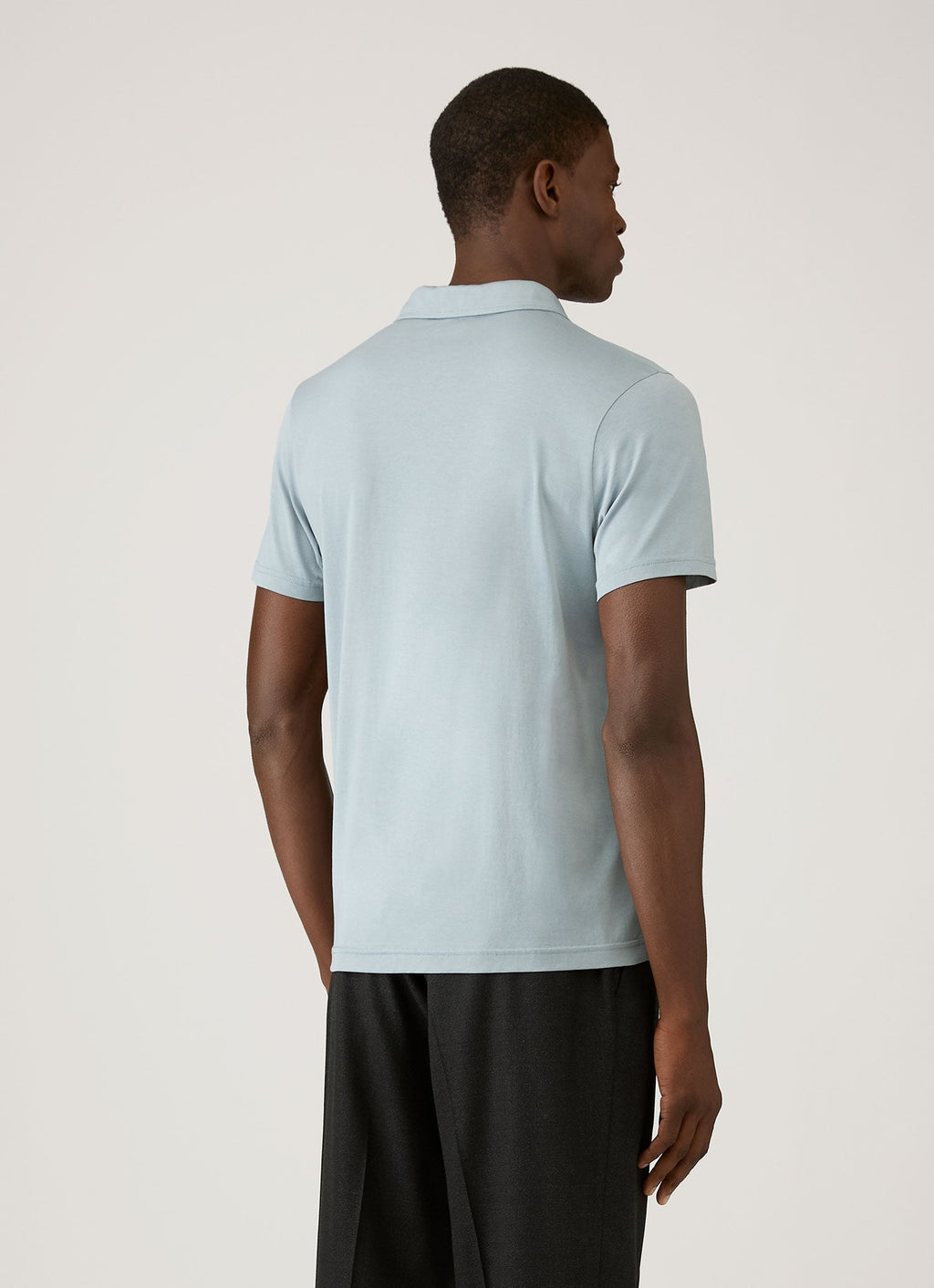 Men's Classic Jersey Polo Shirt in Stone Blue