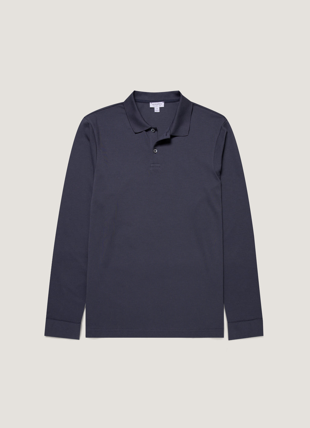 Men's Long Sleeve Piqu¨¦ Polo Shirt in Navy