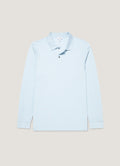 Men's Long Sleeve Piqu¨¦ Polo Shirt in Frost Blue