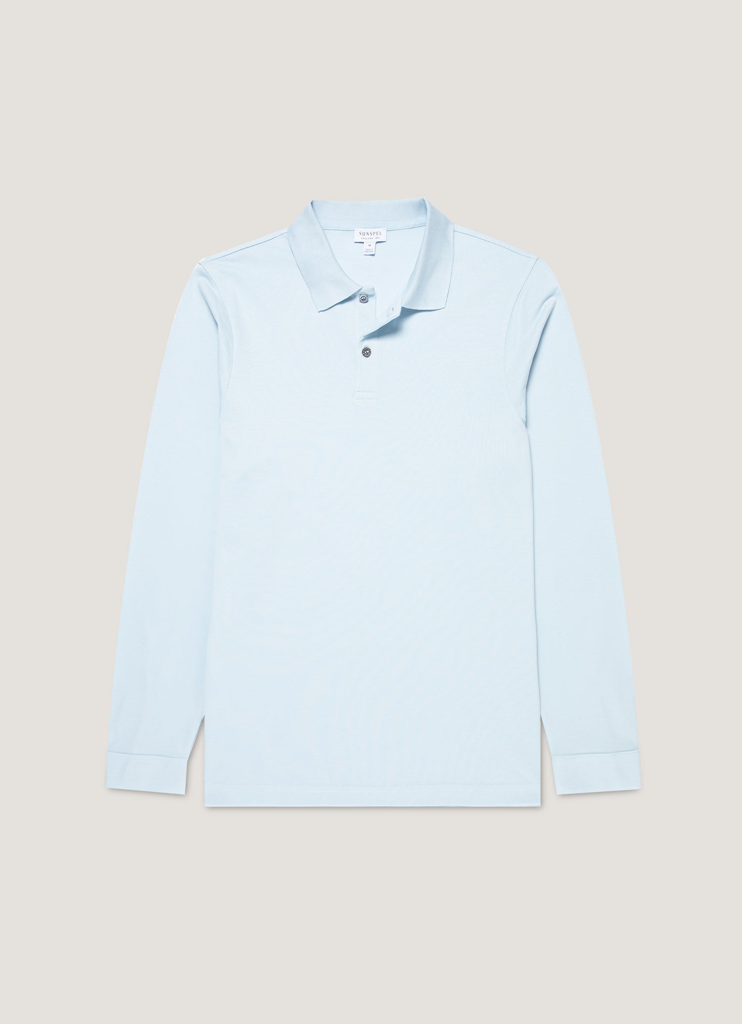 Men's Long Sleeve Piqu¨¦ Polo Shirt in Frost Blue