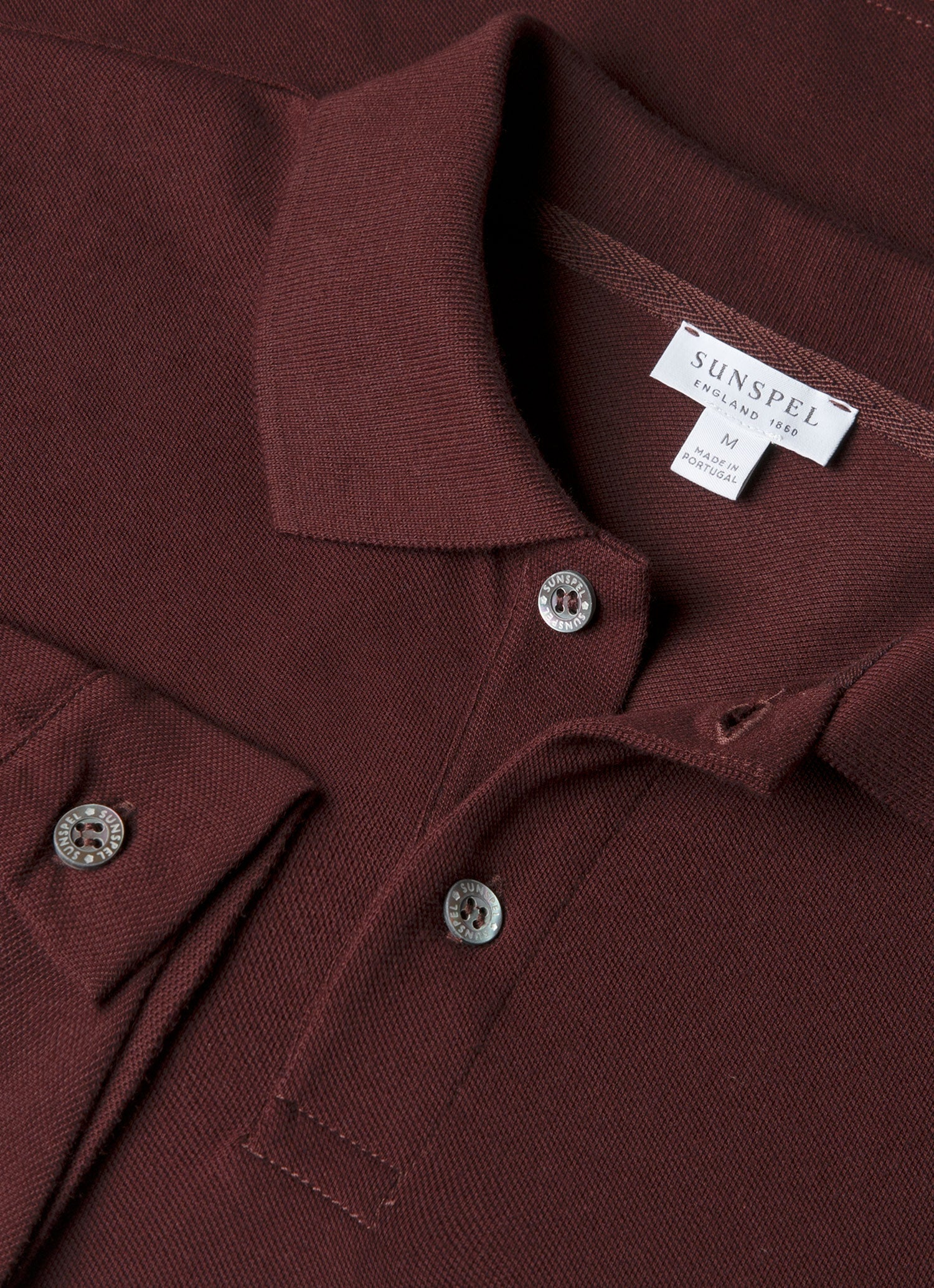 Men's Long Sleeve Piqu¨¦ Polo Shirt in Bakelite