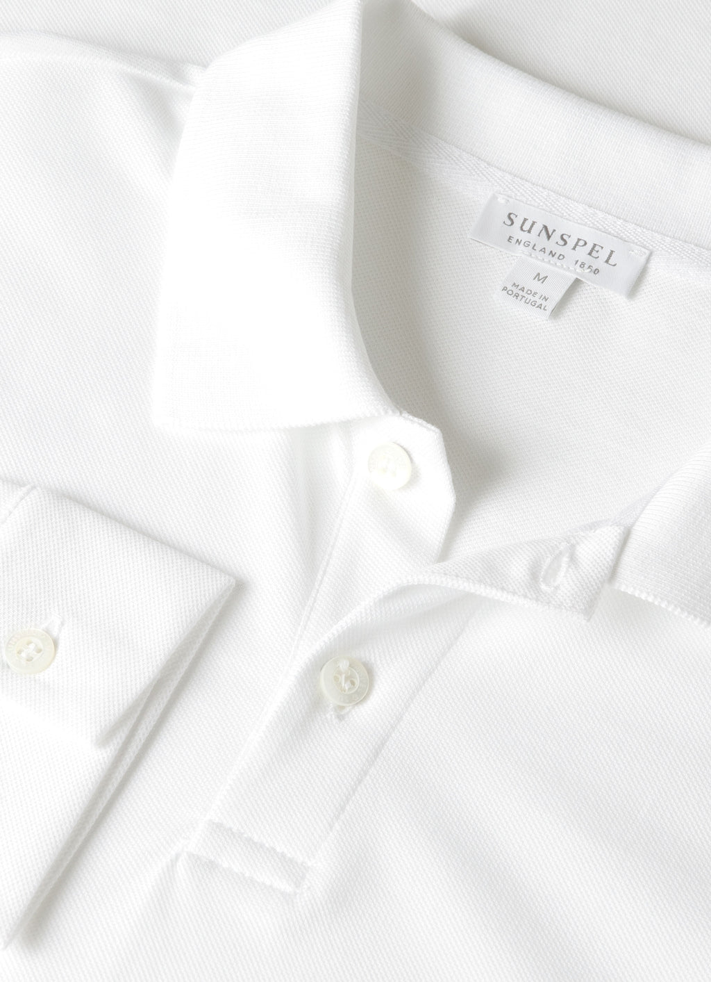Men's Long Sleeve Piqu¨¦ Polo Shirt in White
