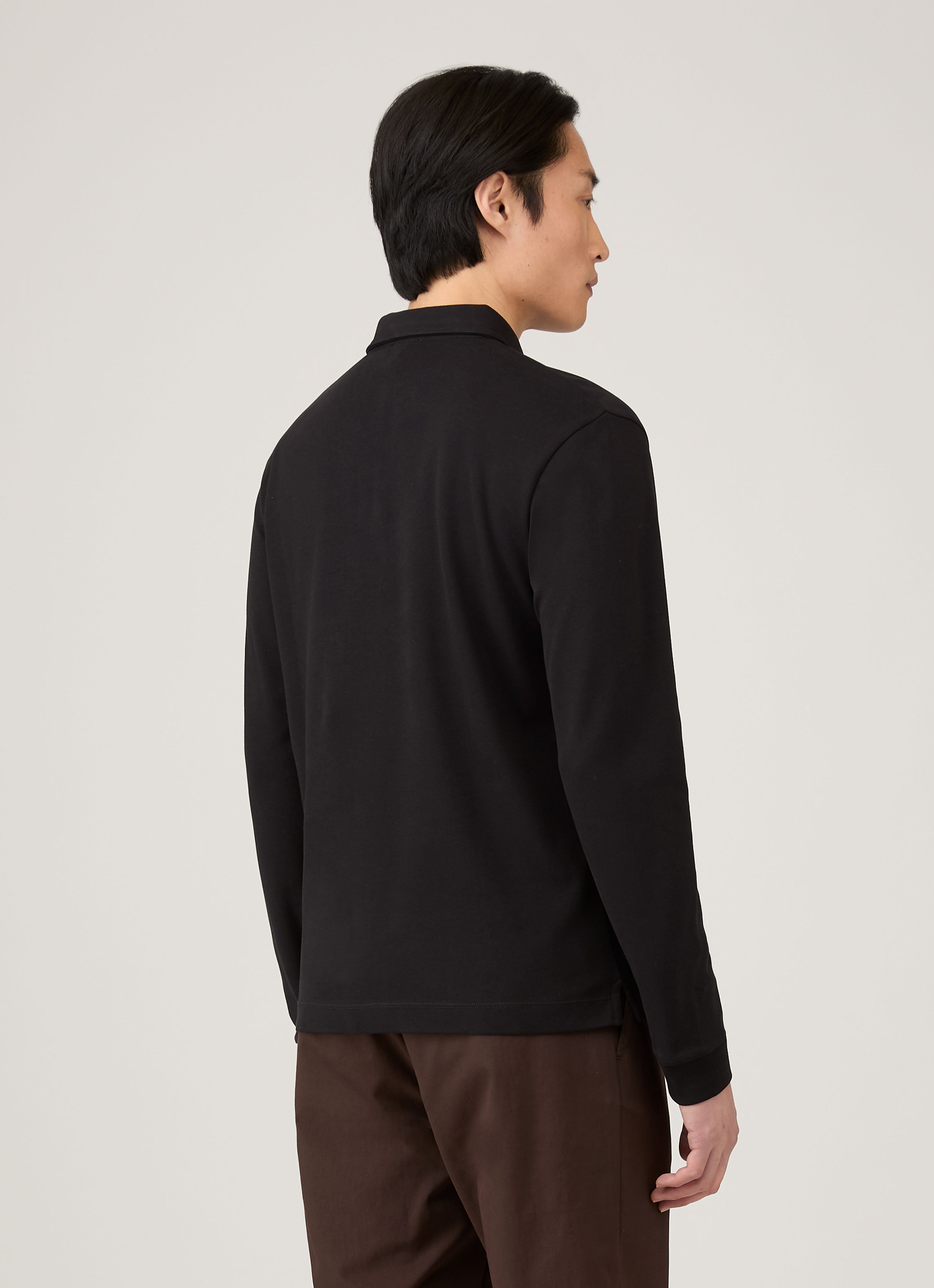Men's Heavyweight Rugby Polo Shirt in Black