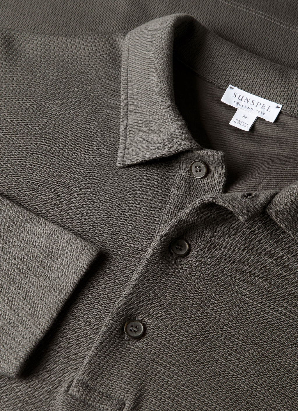Men's Long Sleeve Cellulock Polo Shirt in Charcoal
