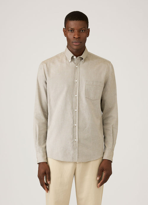 Men's Button Down Oxford Shirt in Light Khaki