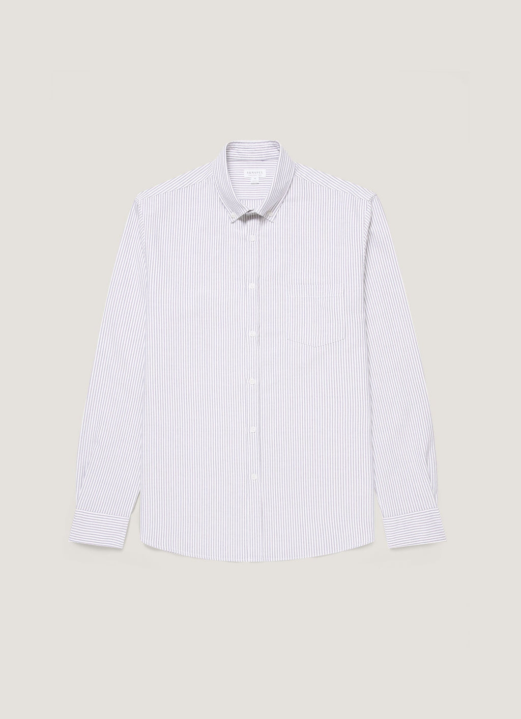 Men's Button Down Oxford Shirt in White/Navy