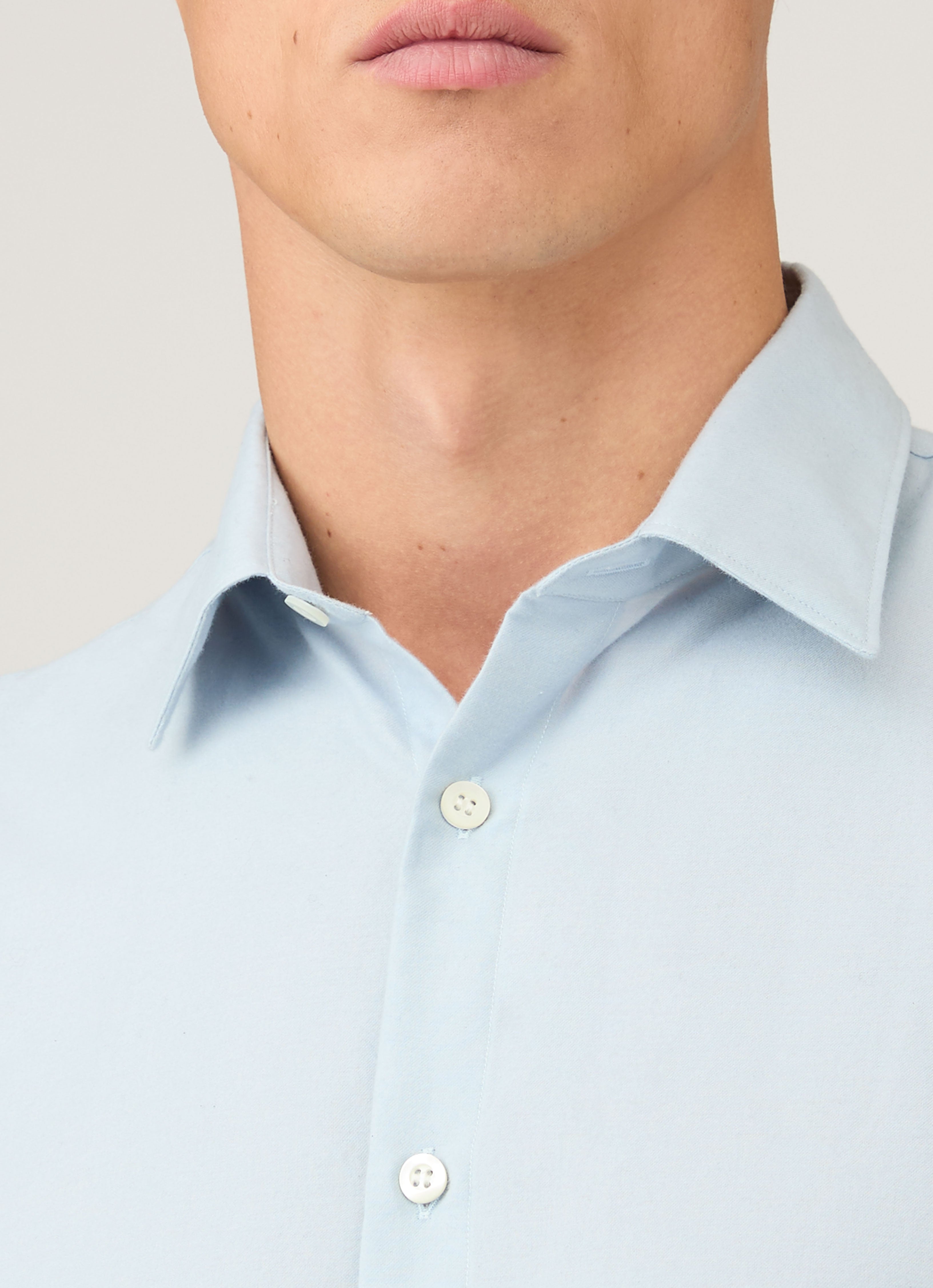 Men's Cotton Cashmere Shirt in Light Blue