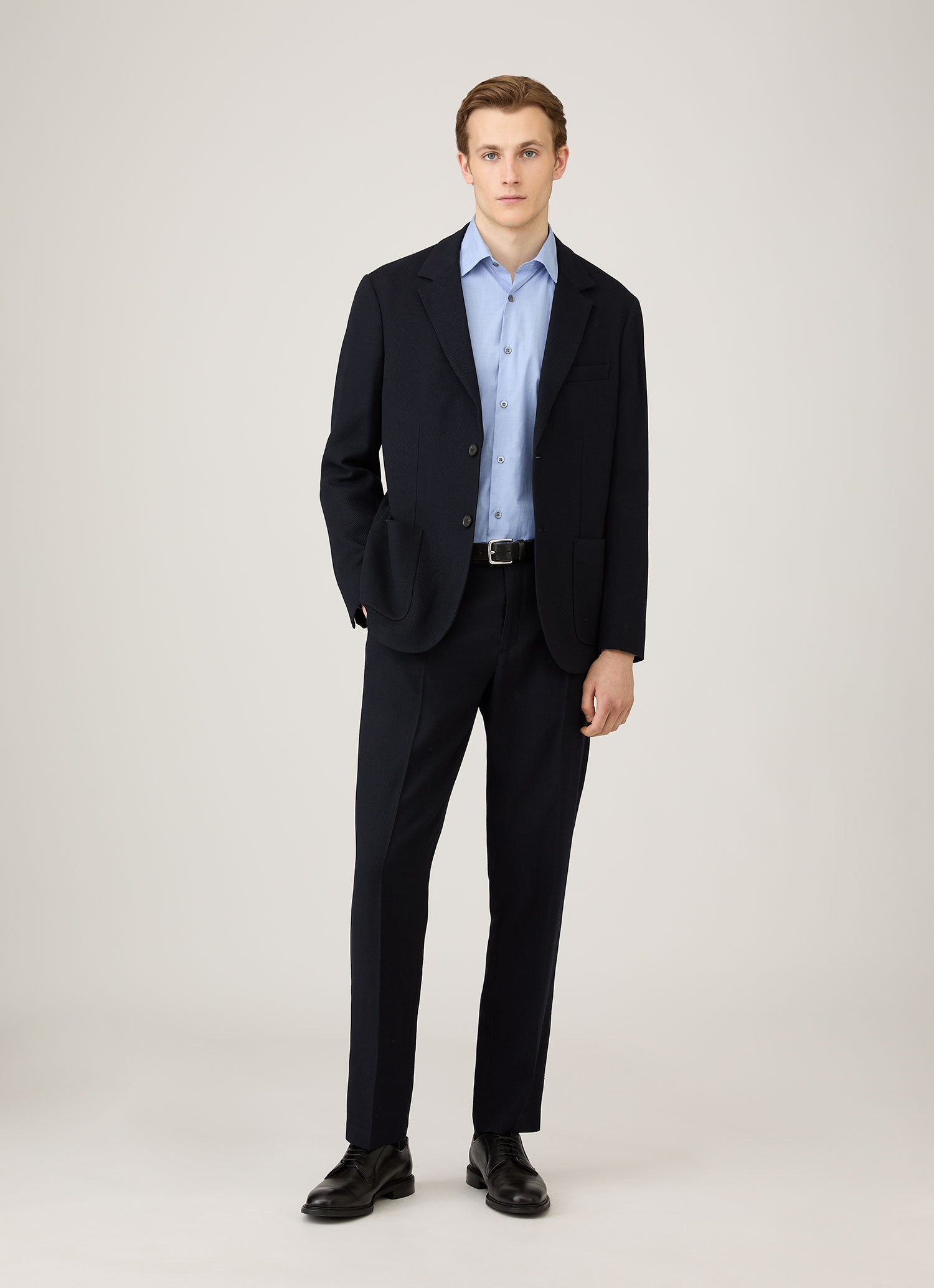 Men's Cotton Stretch Shirt in Dark Blue
