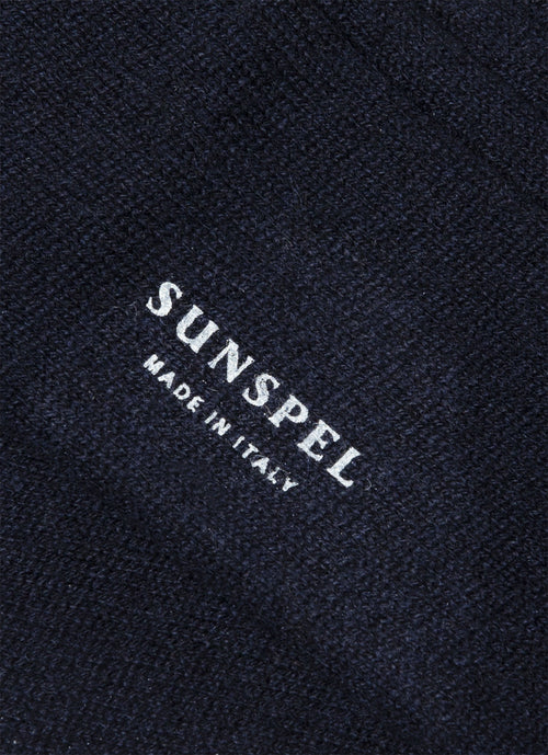 Men's Cashmere Ribbed Socks in Navy