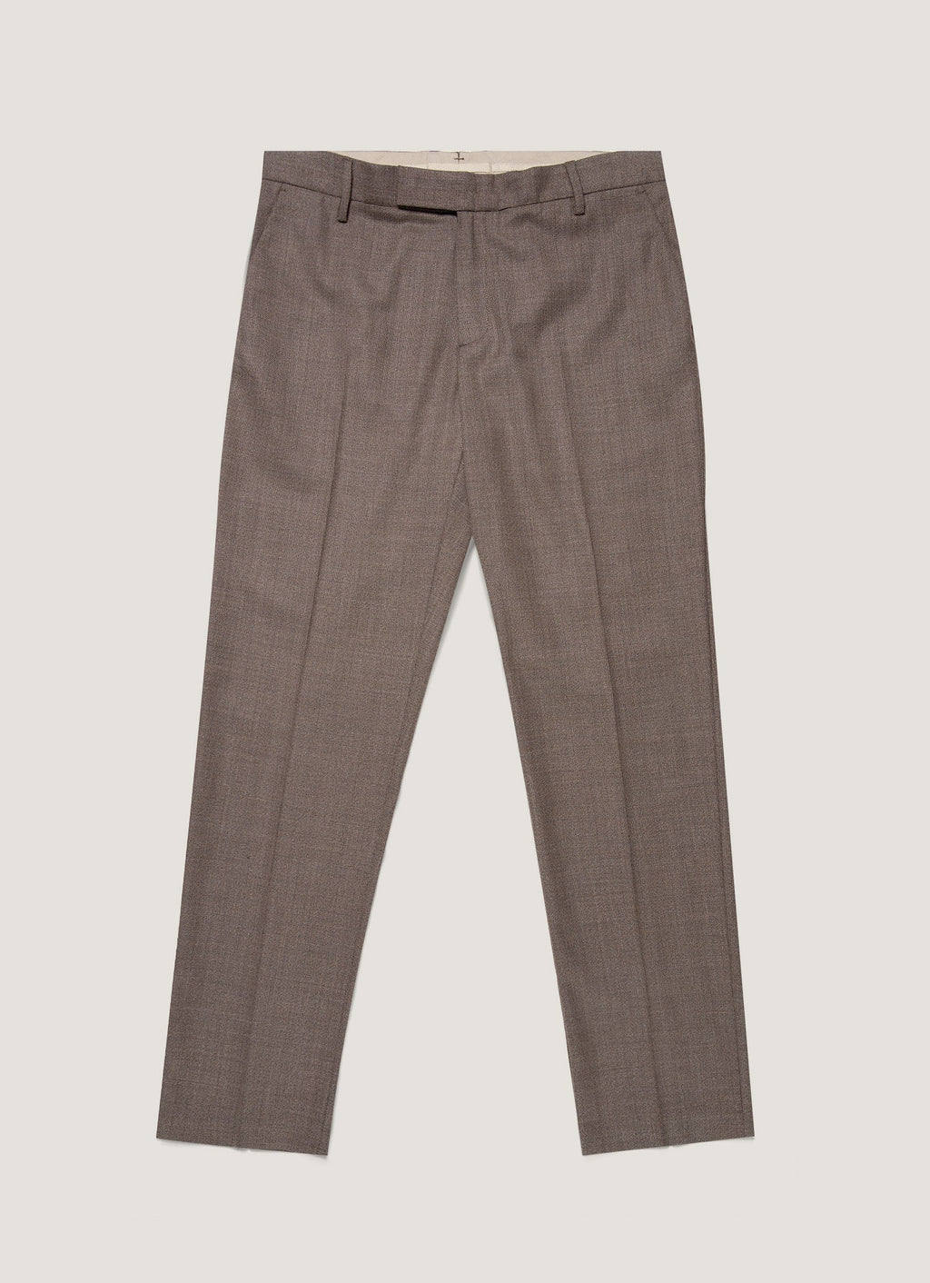 Men's Lightweight Travel Wool Two-Piece Suit in Light Coffee Melange