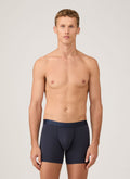 Men's Stretch Cotton Boxer Briefs in Navy