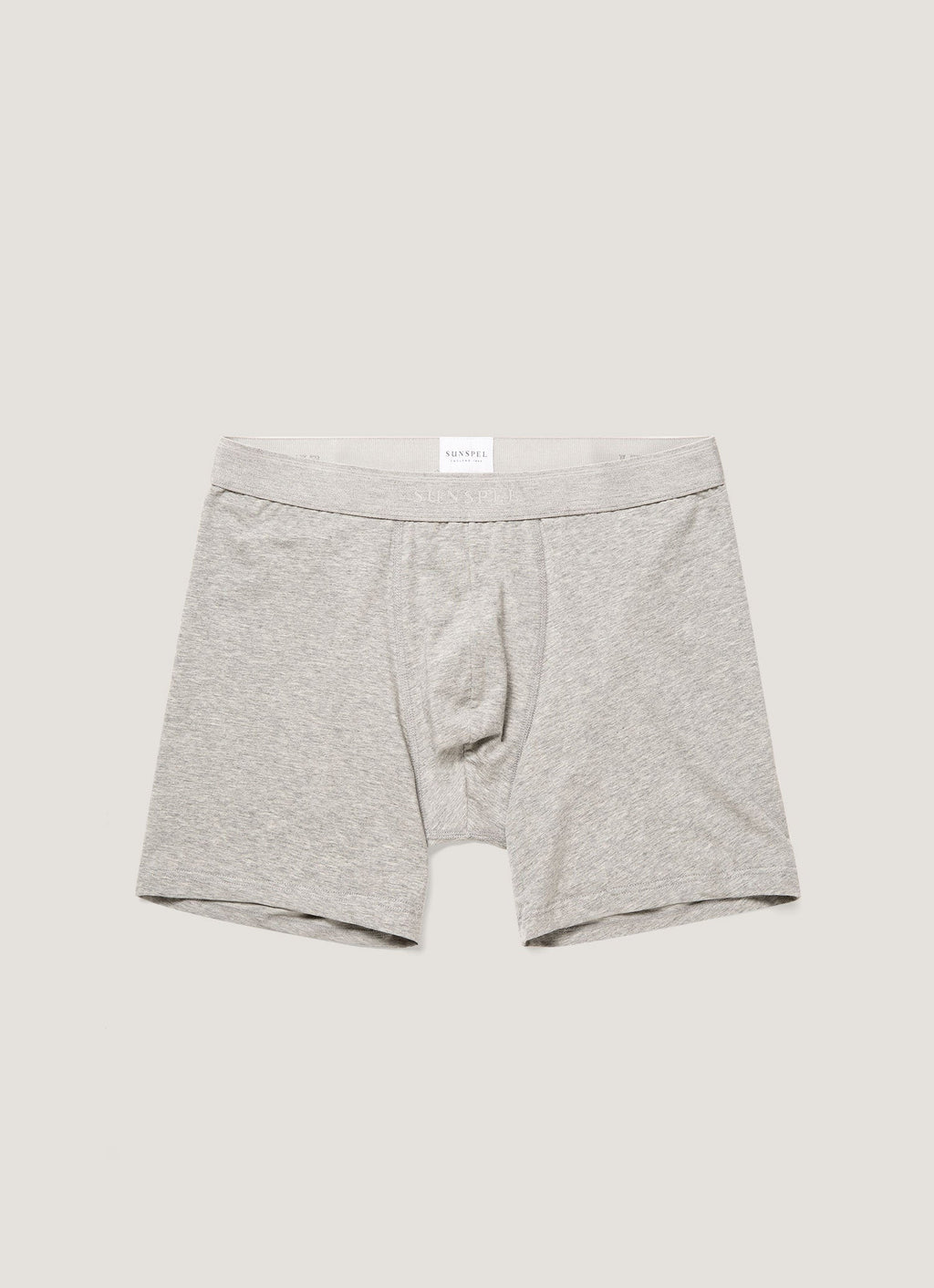 Men's Stretch Cotton Boxer Briefs in Grey Melange