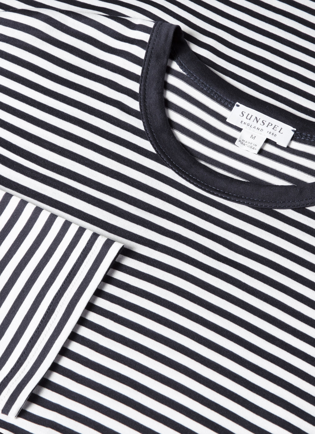 Men's Classic Long Sleeve T-shirt in Navy/White English Stripe