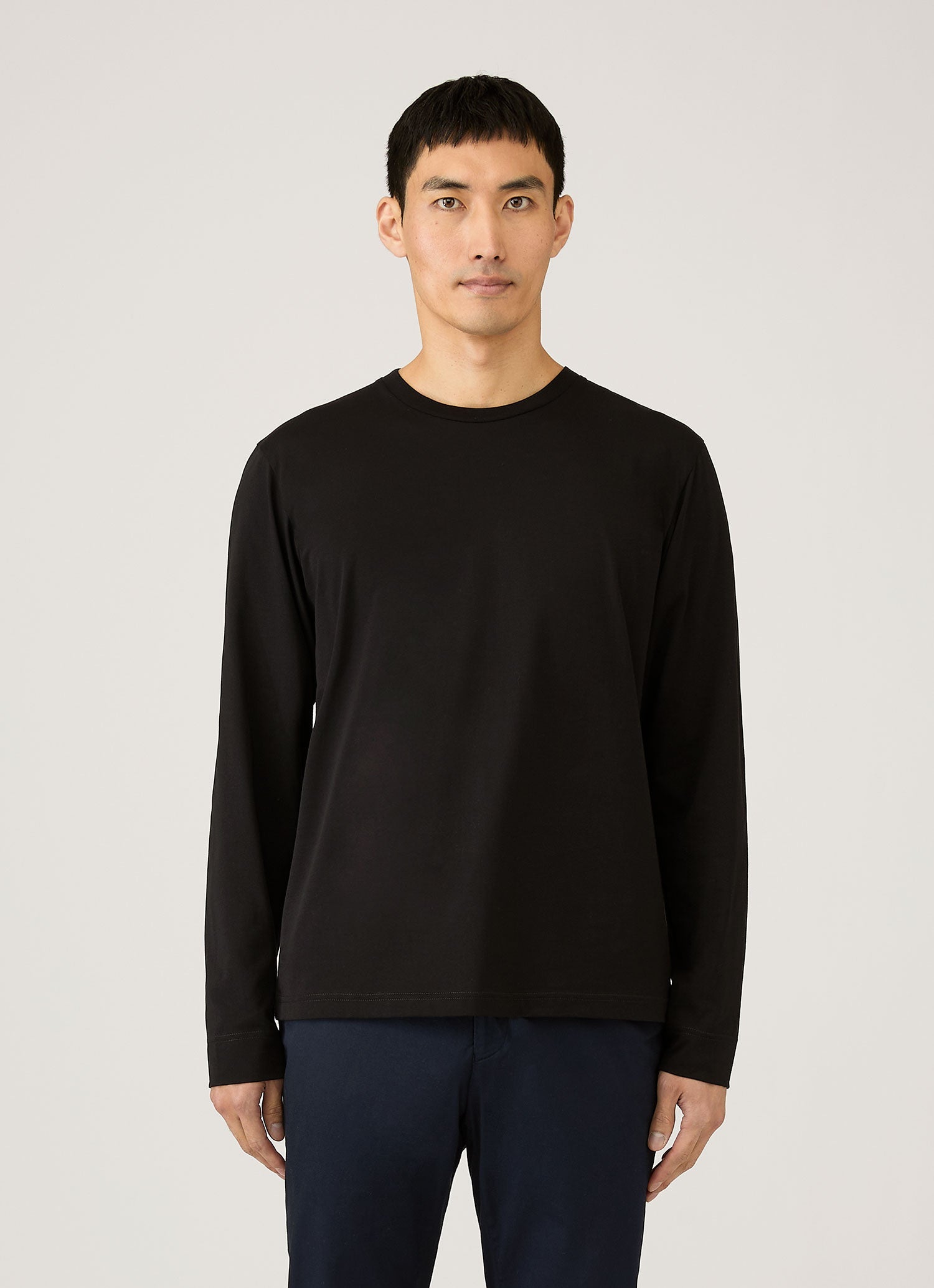 Men's Long Sleeve Riviera Midweight T?shirt in Black