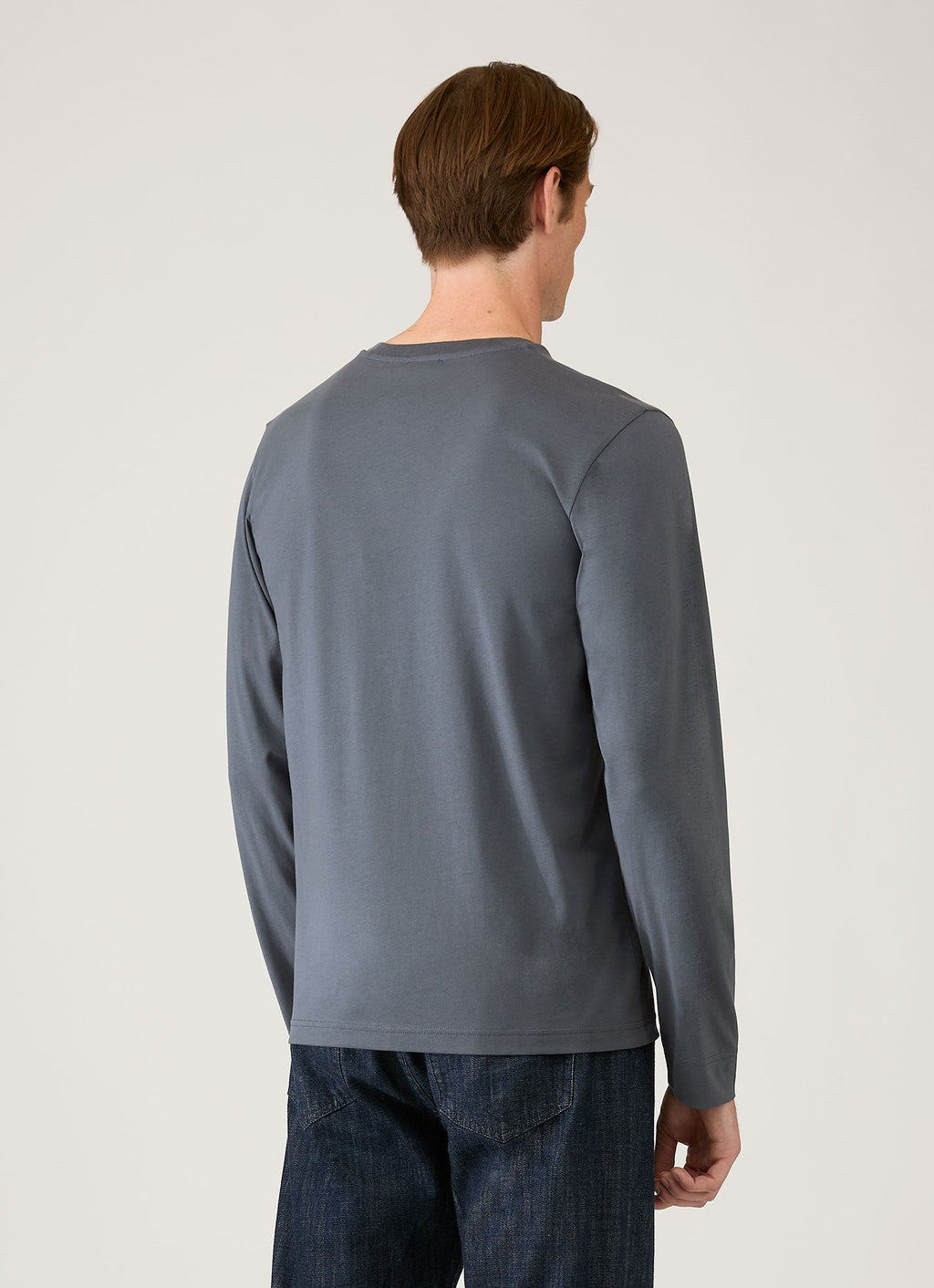 Men's Long Sleeve Riviera Midweight T?shirt in Slate Blue