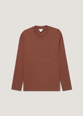 Men's Long Sleeve Heavyweight T-shirt in Conker Brown
